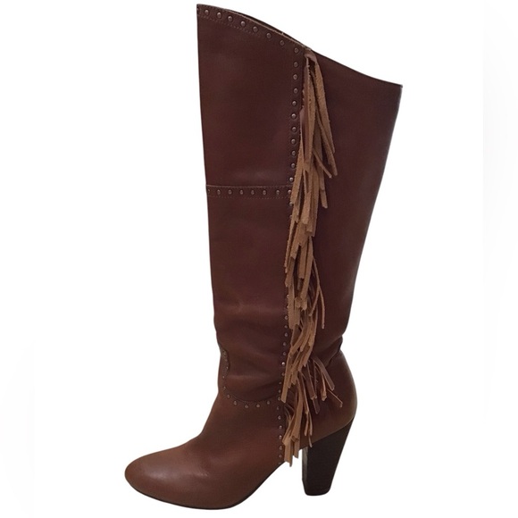 Nicole By Nicole Miller Ageless Fringed Leather Boots Size 9M - Picture 4 of 11